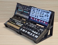 2 Tier Desktop Stand Holds 4 Korg Volca Bass FM Keys Nubass Loop Synthesizer