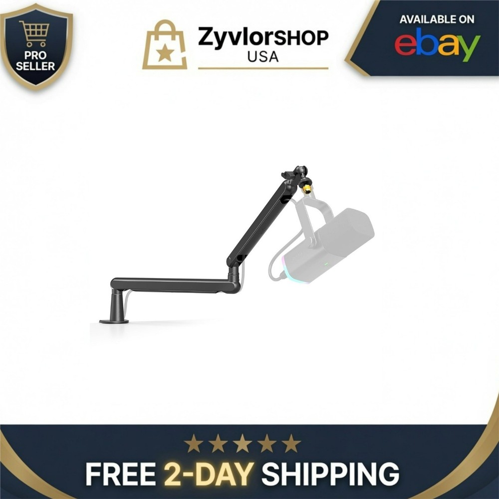 FIFINE Microphone Boom Arm Adjustable Stand for Podcast Streaming Gaming