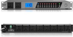 Power Conditioner, 20 Amps 10 Outlet Rack Mount Power Sequencer for Audio