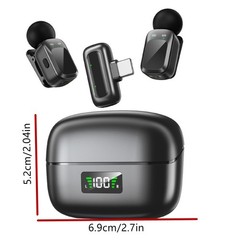 2.4G Wireless Lavalier Microphone Kit for Type-C Phone Tablet Noise Cancelling