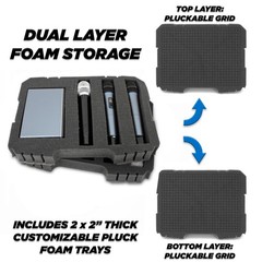 CASEMATIX Wireless Microphone Case – Holds 12 Mics, Transmitters & Accessories