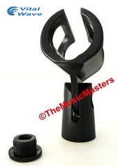 (2) Handheld MICROPHONE CLIP Karaoke DJ Tripod Mic Stand Boom Holder Clamp Mount