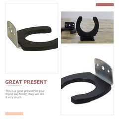 2Pcs Durable Microphone Hanger Hooks Black Silicone Iron for Mic Storage