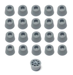 20 GREY MEDIUM EXTRA TALL ROUND RUBBER FEET BUMPERS – AMPS RADIO – FREE S&H