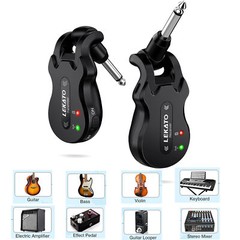 LEKATO 5.8G 4 Channels Wireless Guitar System Transmitter Receiver Rechargeable