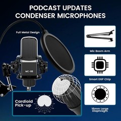 Upgraded Podcast Microphone Bundle, Podcast Equipment Bundle for 2, Recording…