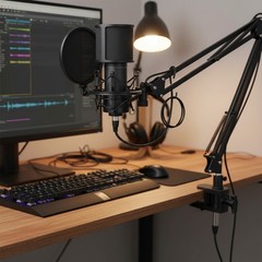 Pop Filter with Shock Mount for ATR2100 AT2020 AT2035 Audio Technica Microphone