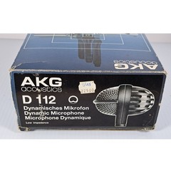AKG D112 Dynamic Microphone Kick Drum Bass Mic Made in Austria with Box & Clip