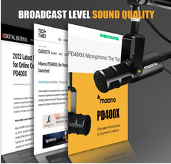 Micrófono profesional USB/XLR para podcast con control de ganancia y mute rápido