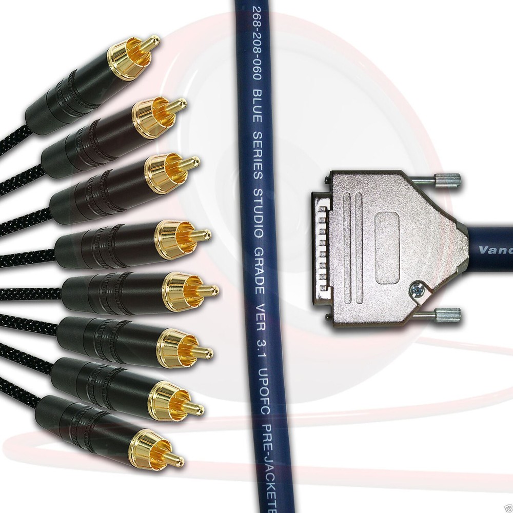 25 Pin D Sub to RCA Cable. Serial db-25 Van Damme Multicore Snake Loom Lead