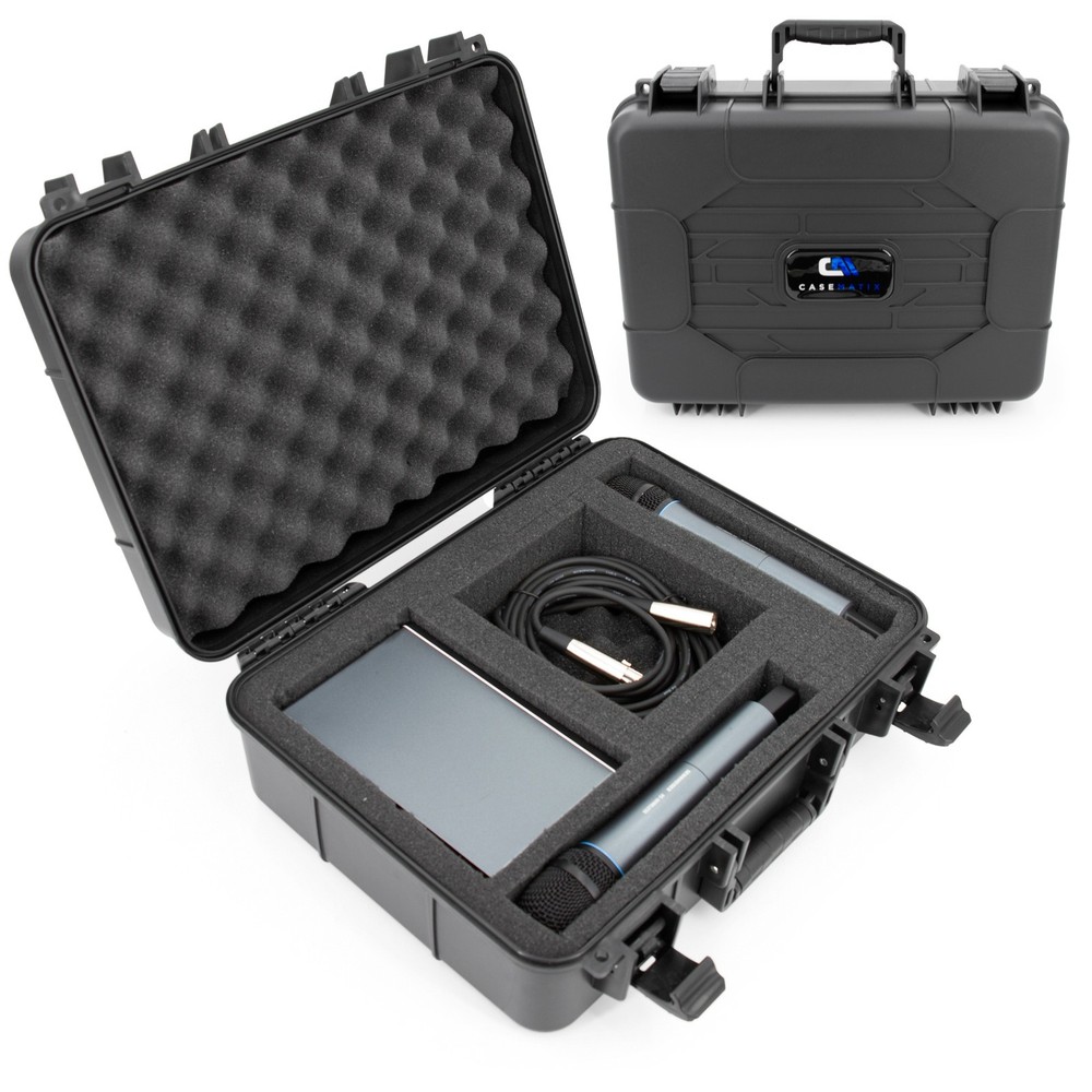 CASEMATIX Wireless Microphone Hard Case for Sennheiser, Shure Mics and More