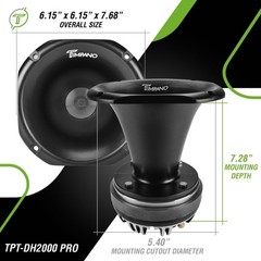 Timpano TPT-DH2000 PRO 2″ Exit Compression Driver Horn 450 Watts Max Power 8 …