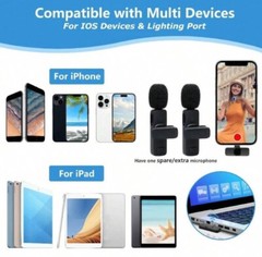 wireless microphone For iPhone, Black, Weather Proof, Long Range Microphone.