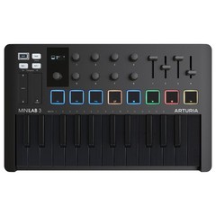 Arturia MiniLab 3 MIDI Hybrid 25 Key Desktop Keyboard Controller Deep Black