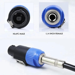 2 Pack Speakon to 1/4″ Inch Audio Adapter – Professional SpeakOn Male to 1/4