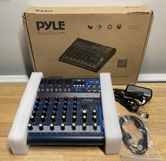 Pyle Bluetooth 8 Ch. Studio / DJ Controller Audio Mixer Console System PMXU83BT