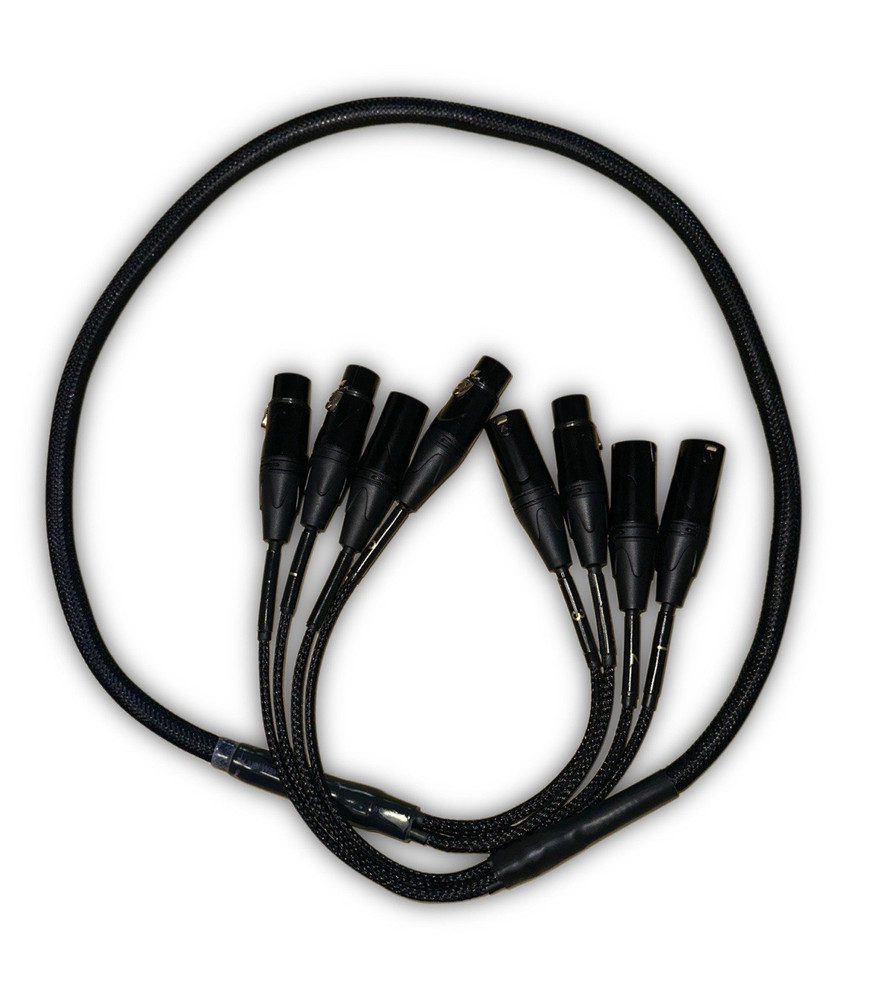 4-Channel Snake Multicore Cable XLR Male to Female 1:4 Black Audio Cable 5 ft