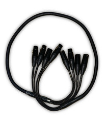 4-Channel Snake Multicore Cable XLR Male to Female 1:4 Black Audio Cable 5 ft