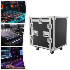 14U PA DJ Rack Case with Wheels & Brakes 330LBS Road Flight Case 19 Inch NEW