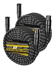 Long XLR Cables 75ft 2 Pack, Nylon Braided XLR Extension Microphone Cable, OF…