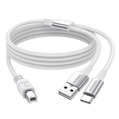 6.6FT/2M USB2.0 Printer Midi Cable USB C to MIDI A Male to B Male Scanner