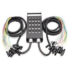 Seismic Audio – New 16 Channel XLR Send 15′ x Trunks – 16 Channel, White