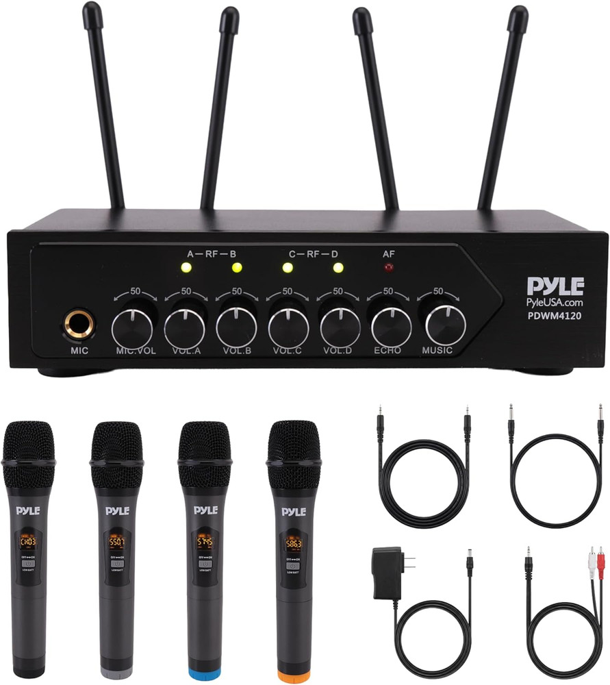 Wireless Microphones, Professional UHF Dual Microphones for Karaoke, Wireless Dy