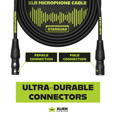 ALIEN CABLES – STARQUAD XLR MICROPHONE CABLE – 10 FOOT – 2 PACK