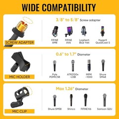 Microphone Stand for Light Microphone less than 1 LB – Tripod Boom Arm Mic St…