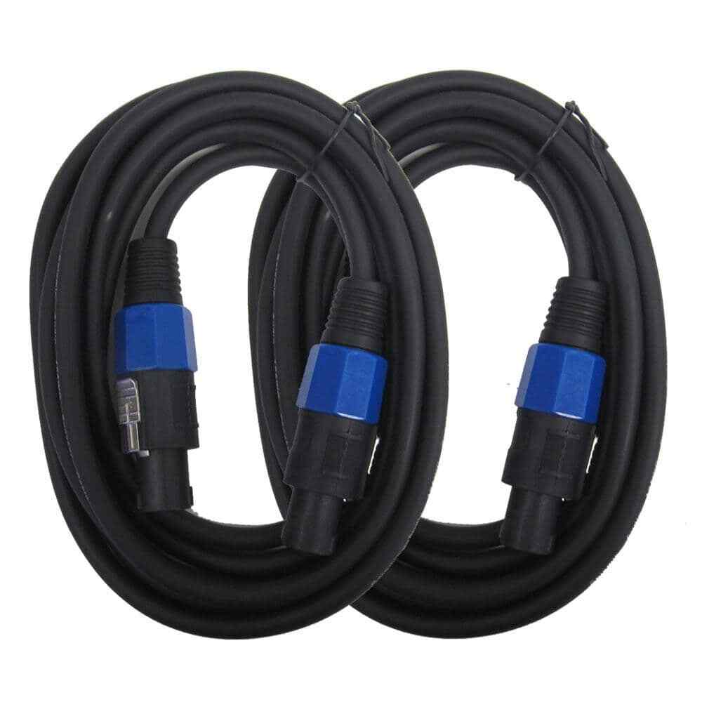 Pair of 10 Foot Speakon to Speakon PA DJ Speaker Cables Twist Lock Cords
