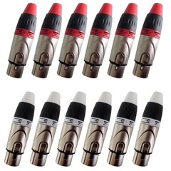 Geisler XLR 3 Pin Female plug 6 Pairs with fine nickel plated housing