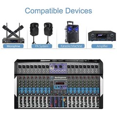 Berlingtone BR-16MX- 16 Channel Professional Bluetooth Studio Audio Mixer