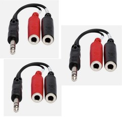3-pack Hosa YPP-117 Stereo Breakout Cable, 1/4″ TRS to Dual 1/4″ TSF – 6″