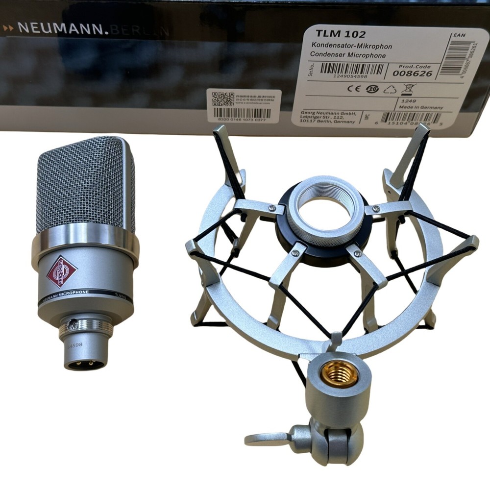 TLM 102 Neumann Large Diaphragm Condenser Microphone NEW Studio Set Shockmount