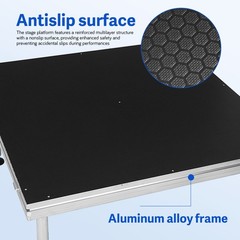 4 *4 ft Portable Stage Platform Modular System Height Adjustable Riser 24″ – 40″