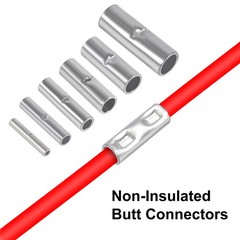 100pcs Non Insulated Butt Connectors Kit Splice Uninsulated…