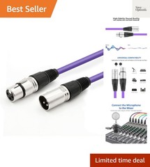 Audio 25 Foot XLR Male to XLR Female Balanced Snake Cord for Microphone, Stag…