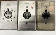Lot Of 3 Vintage Cannon Single Gang Wall 3-Pin Microphone 1”