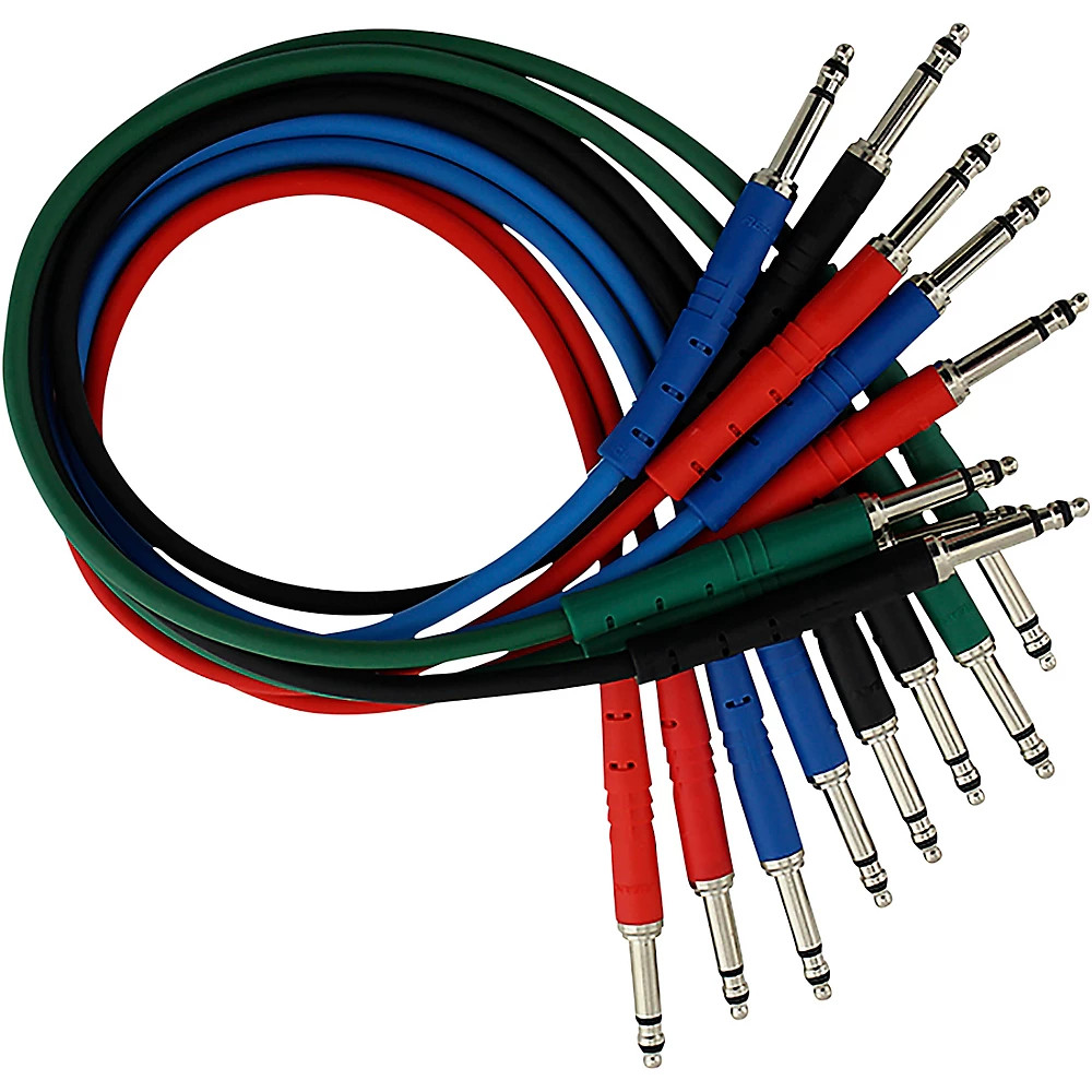 Rapco Horizon StageMASTER TRS TT Patch Cable 8Pack 1 ft.