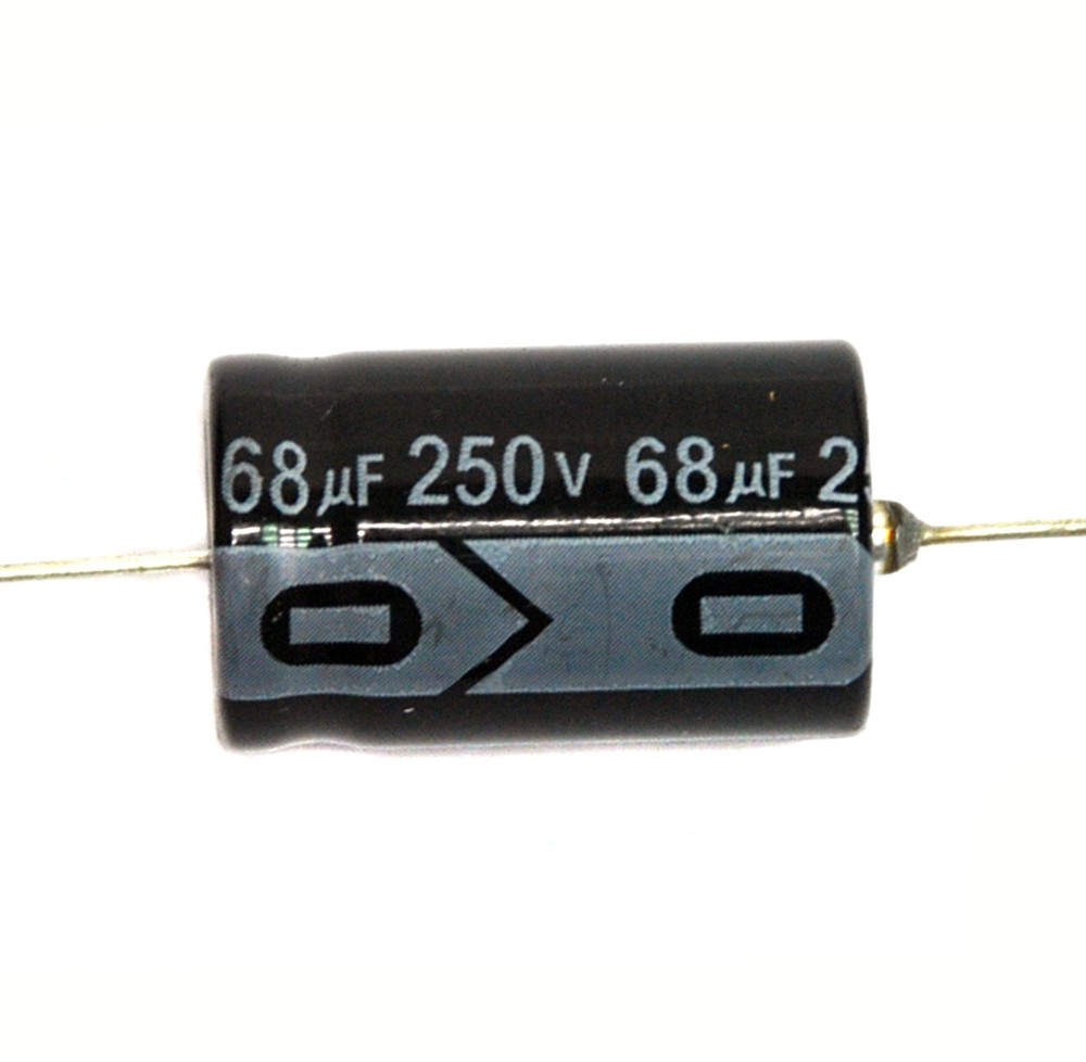 10pc Electrolytic Capacitor GHA Axial 2000hr +105℃ RoHS 68uF 250V φ16x26mm SC