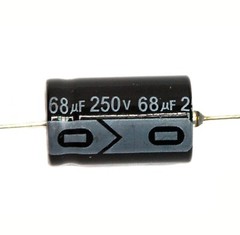 10pc Electrolytic Capacitor GHA Axial 2000hr +105℃ RoHS 68uF 250V φ16x26mm SC