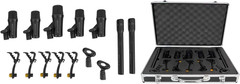 PRO-D7 KIT 7-Mic Drum Microphone Set, 1 Bass, 4 Snare, 2 Overhead Condenser Mics