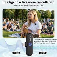JOYO 2.4G Wireless Live Streaming Microphone System Rechargeable Lightning Port