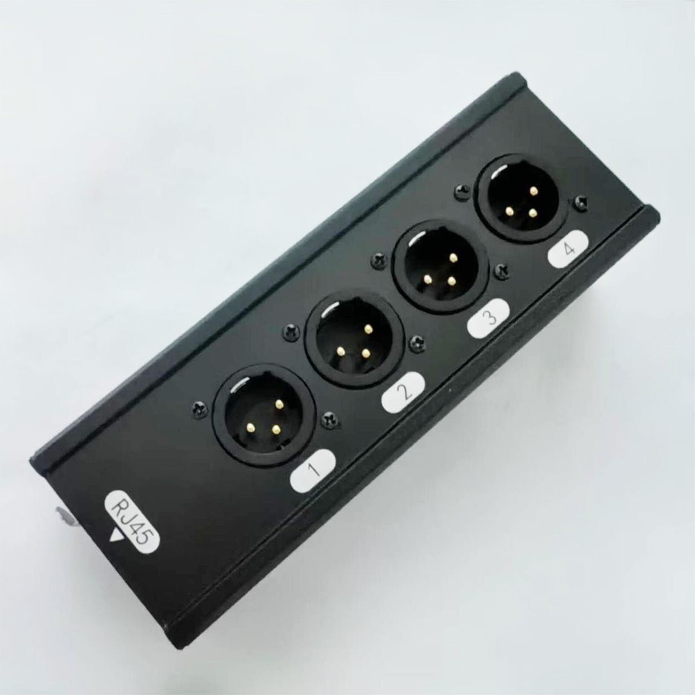 3-Pin 4 Channel XLR Male Female to Single Ethercon Audio Network Box Extender US