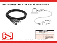 Hosa UXA-110 Microphone Interface Cable USB to XLR 3 pin for Recording / Podcast