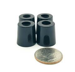 3/4″ Tall x 3/4″ Round Rubber Feet with Screw Hole with Steel Washer Bumpers