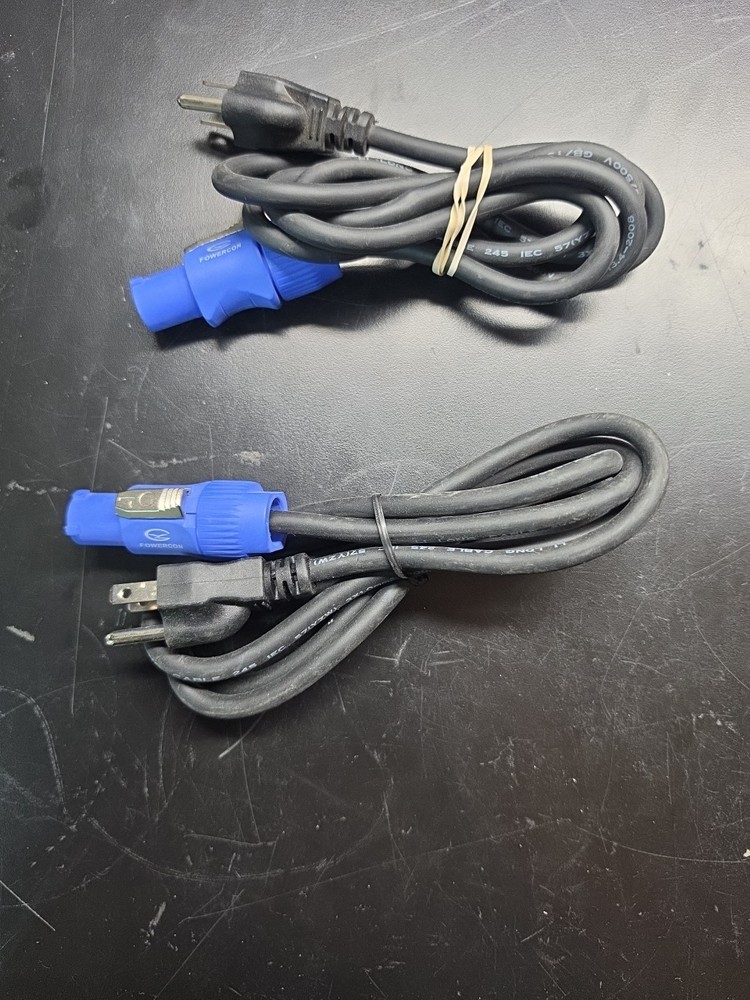 Lot 2 5ft blue PowerCon NAC3FCA to male Edison Power Cord Connector Cable 20A