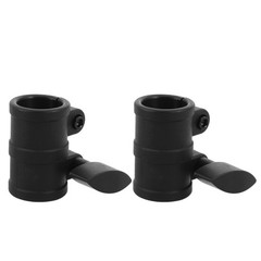 2Pcs Reusable Music Stand Tube Locking Clamps with Metal Plastic Adapter Black