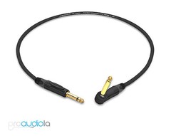 Mogami 2524 Instrument Cable | Neutrik Gold Straight TS to 90° | 2 ft. | 2 Feet