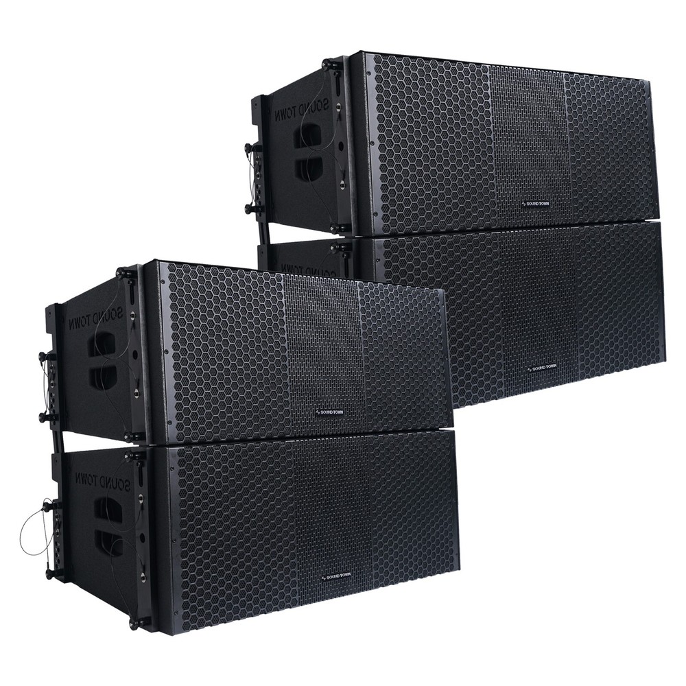 Sound Town ZETHUS Four Dual 10″ Line Array Speaker System(ZETHUS-210B-2PAIRS)